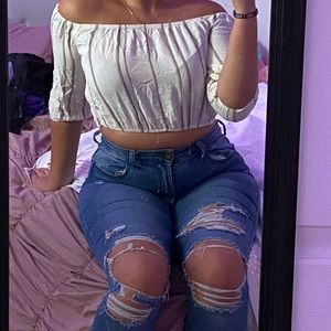 Off the shoulder crop top